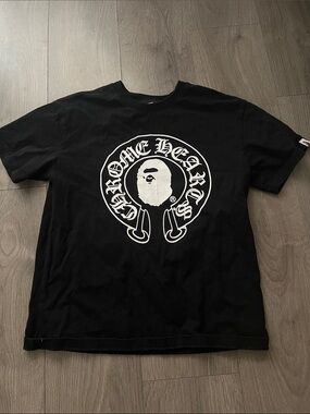 Chrome Hearts Black Tee with White Graphic Crest